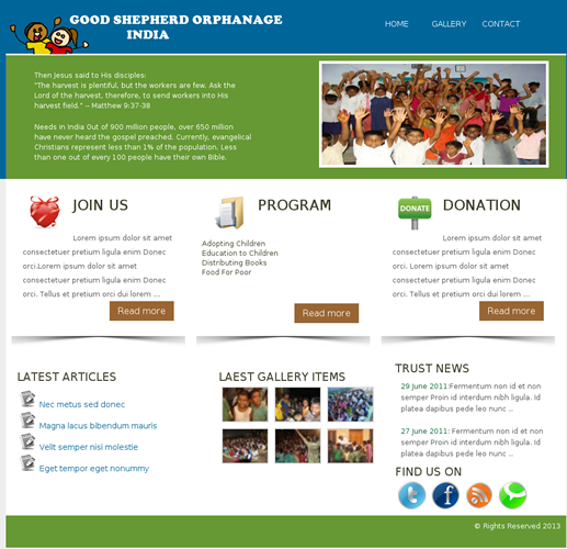 charity website design